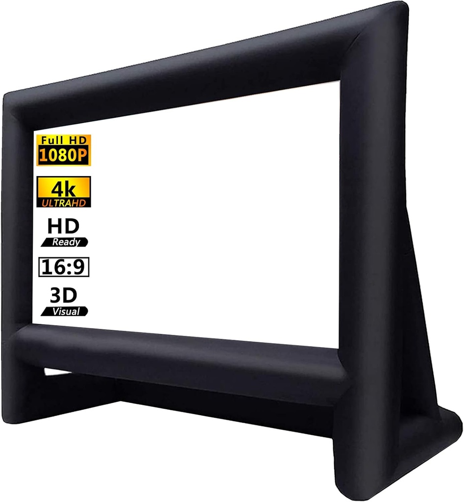 16ft Inflatable Movie Screen Outdoor Projector Screen with Air Blower Storage Bag - Front/Rear Projection, Easy Set Up Blow Up Screen for Backyard Movie Night, Theme Parties, Celebrations