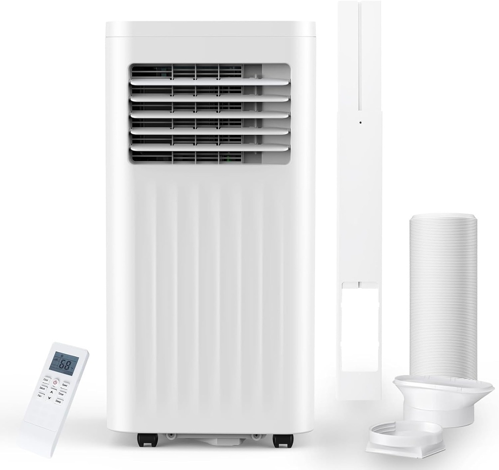 Antarctic Star Portable Air Conditioner 8,000 BTU, Cooling up to 350 Sq.Ft., Small Portable AC with Cooling, Fan, Dehumidifier Function, 24H Timer, Window Kit Panel, 62ºF and 86ºF Temperature Range
