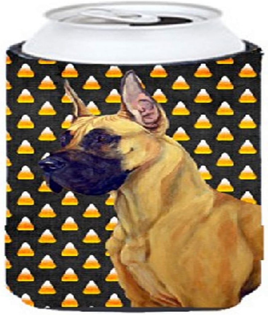 Caroline's Treasures LH9051TBC Great Dane Candy Corn Halloween Portrait Tall Boy Hugger Can Cooler Sleeve Hugger Machine Washable Drink Sleeve Hugger Collapsible Insulator Beverage Insulated Holder