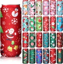Pickmesh 24 Count Christmas Can Coolers Sleeves for Adults, Santa Claus Bottle Cooler Gifts, 12oz, Red, Green, Neoprene