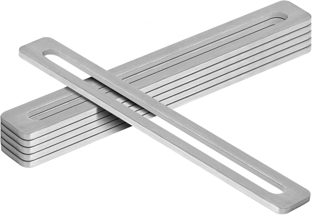 6 Pcs 8" x 1" Slotted Flat Mending Plates, Heavy Duty Adjustable Flat Metal Brace, Stainless Steel, 5/32" Thick