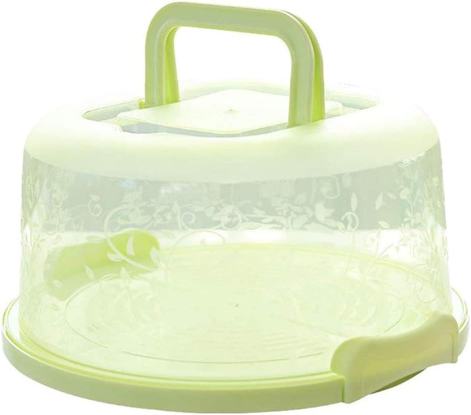 EVGATSAUTO Cupcake Carrier Food Preservation Box with Handle Transparent Cake Box for Parties Events Picnics Family Outings (Green)