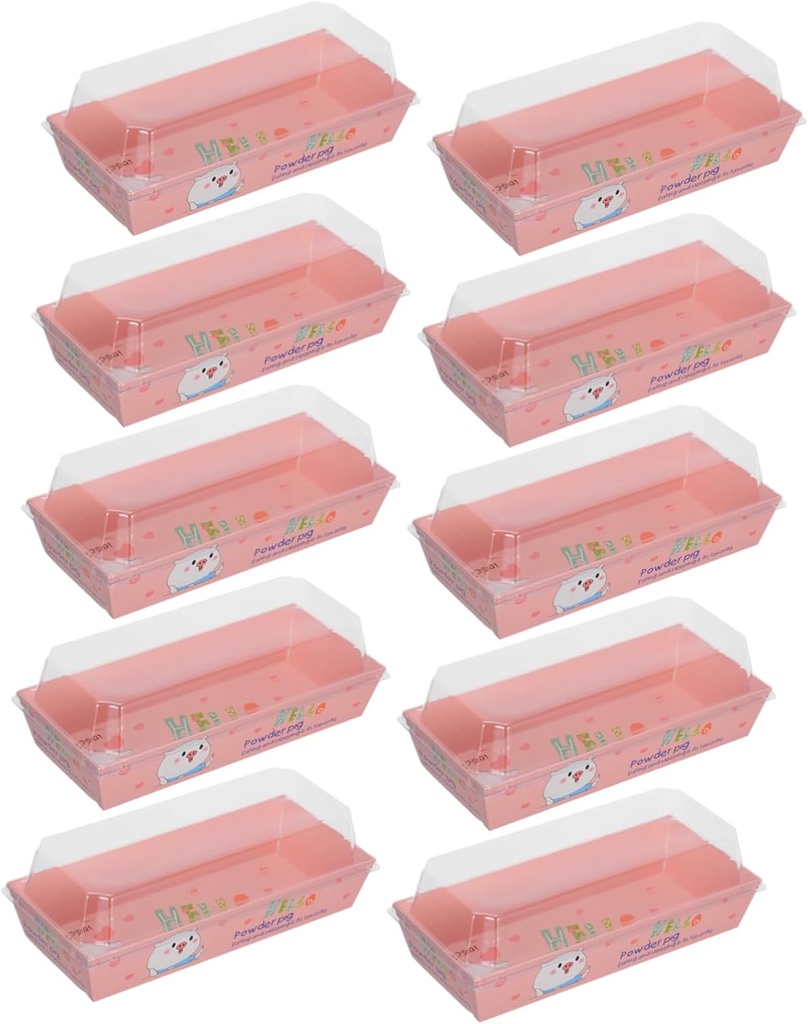 VOSAREA 25pcs Clear Roll Cake Boxes with Lids Versatile Containers for Muffins Pastries Sushi and Sandwiches Food-safe Packaging for Desserts and Treats