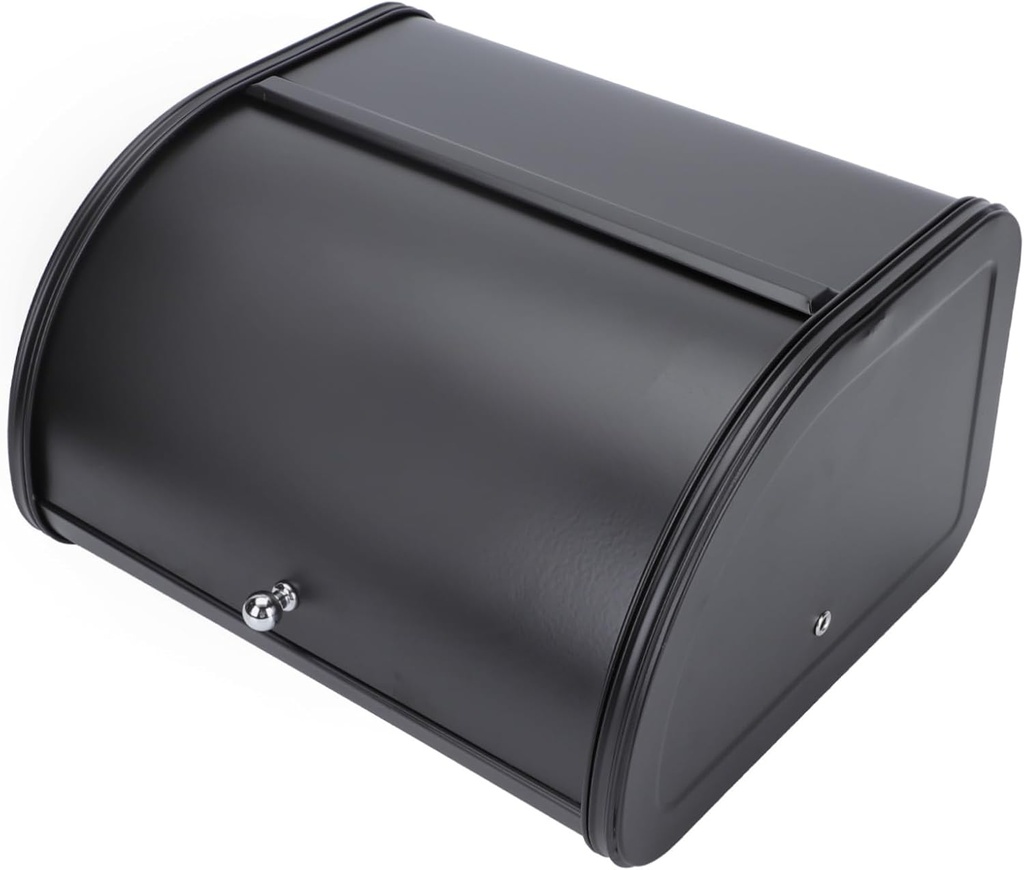 Bread Box with Flat Lid Iron Bread Storage Container for Kitchen Home Bakery Shop Rounded Edges for Safety and Snacks