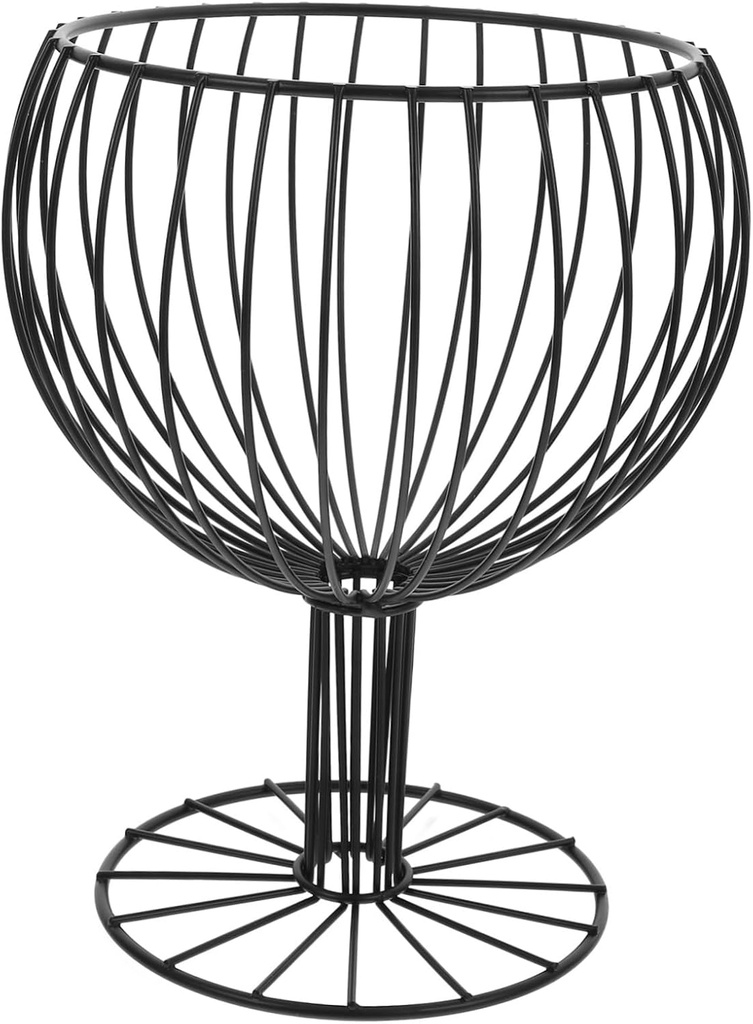 HEALLILY Counter Basket Coffee Capsule Organizer Iron Wine Glass Shape Pod Holder Kitchen Countertop Fruit Storage Rack