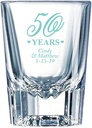 Personalized Color Printed Barcraft Shot Glass - 50 Years - Robins Egg Blue - 72 pack