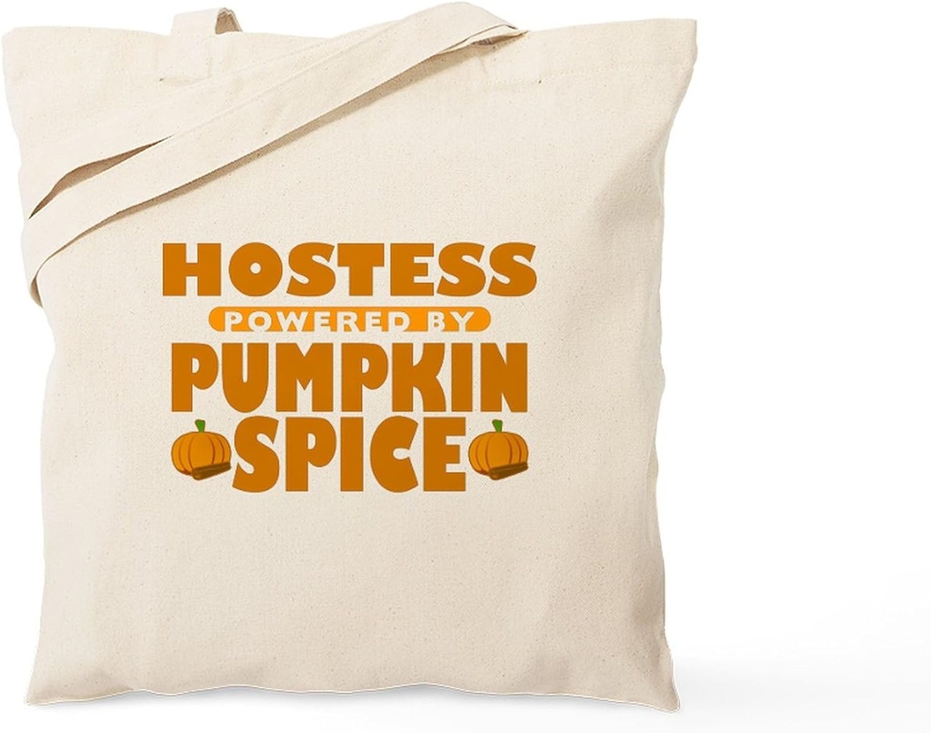 CafePress Hostess Powered By Pumpkin Spice Tote Bag Reusable Natural Beige Canvas Shopping Bag