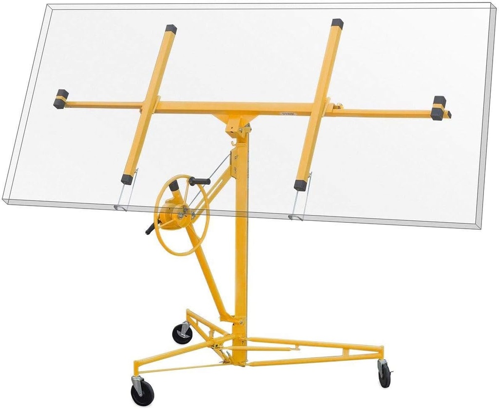 Stark USA 11' ft Drywall Lift Panel Hoist Lift Board Sheetrock Lift Drywall Hoist Sheet Rock Construction Wall Jacks, Yellow