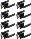 8 Pack Privacy Black Door Handles, Heavy Duty Door Levers for Bedroom and Bathroom, Left or Right Handed, Matte Black Finish