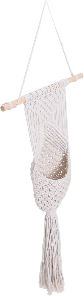 Hanging Fruit and Vegetable Basket Bohemian Woven Wall Storage Organizer for Kitchen Versatile Cotton Rope Design for Fruits Snacks and Household Items