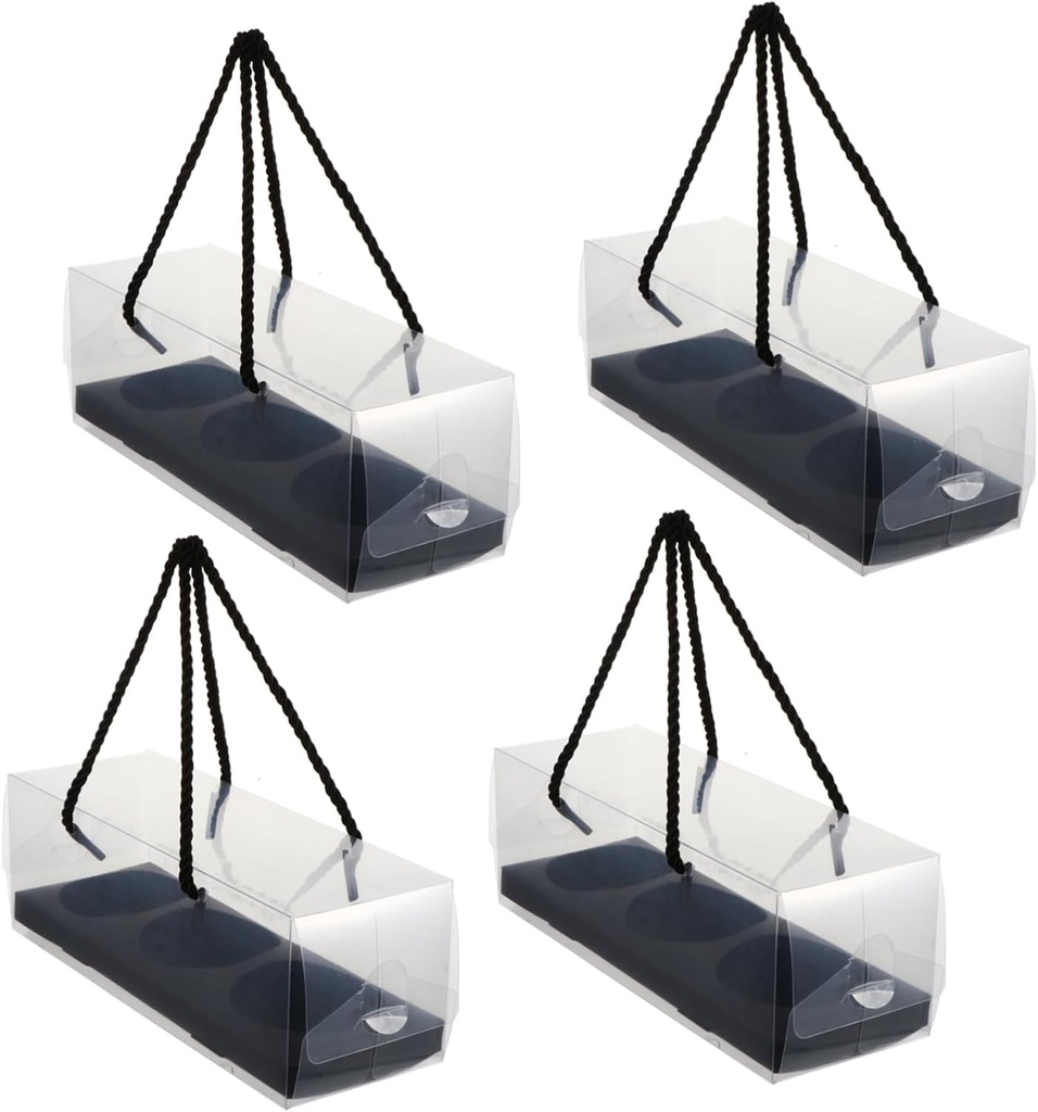 VALICLUD 10Pcs Pastry Boxes with Handle Bakery Packaging Cake and Egg Yolk Puff Treat Boxes Leak Sealing for Baking Shops Kitchen and DIY Snacks