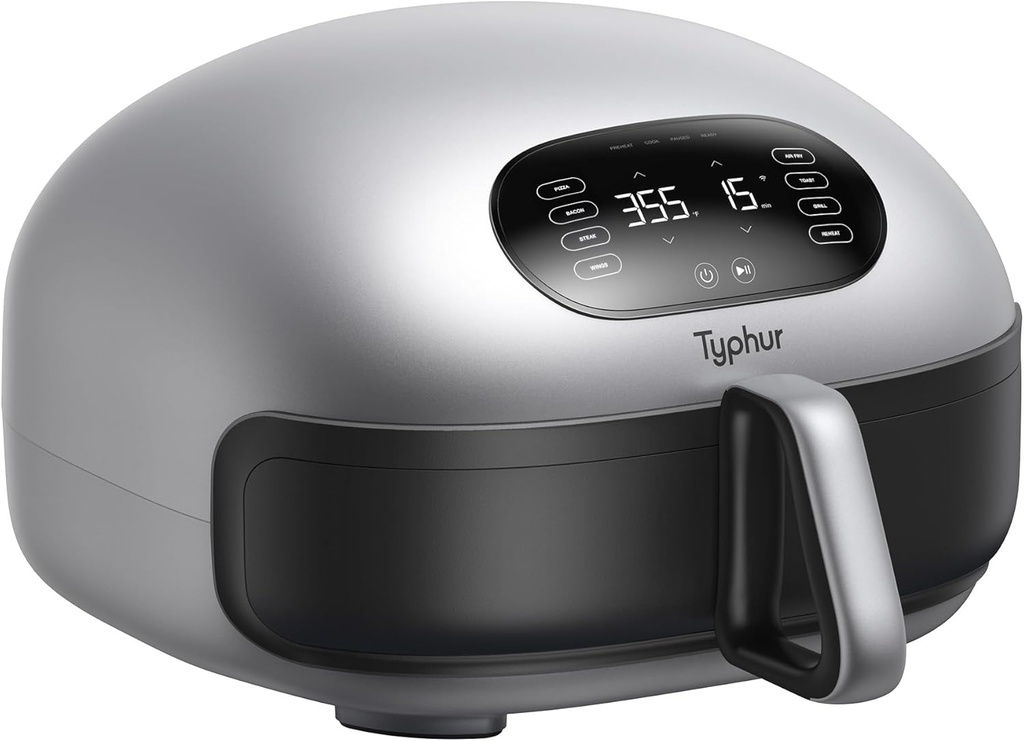 Typhur Dome 2 AI Upgraded Air Fryer, Extra Large Airfryer with Superior Airflow, Self-cleaning Smart Digital Fryer with PFAS free Basket for Quick Easy Meals, Fits a 12" Pizza or 4-Slice Toast