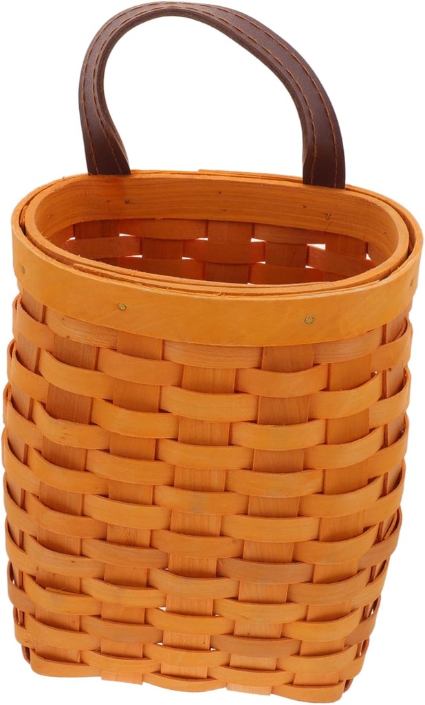 Unomor Multifunctional Wire Basket for Wall Home Decor Kitchen Storage Wood Hanging Basket Rustic Fruit Bowl