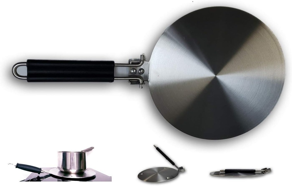 Foldable Induction Hob Heat Diffuser Stainless Steel, Gas Stovetop Heat Diffuser Ring Plate CookTop 8-9.5 inches (8)