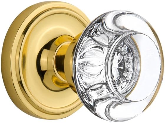 Nostalgic Warehouse Classic Rosette Round Clear Crystal Door Knob