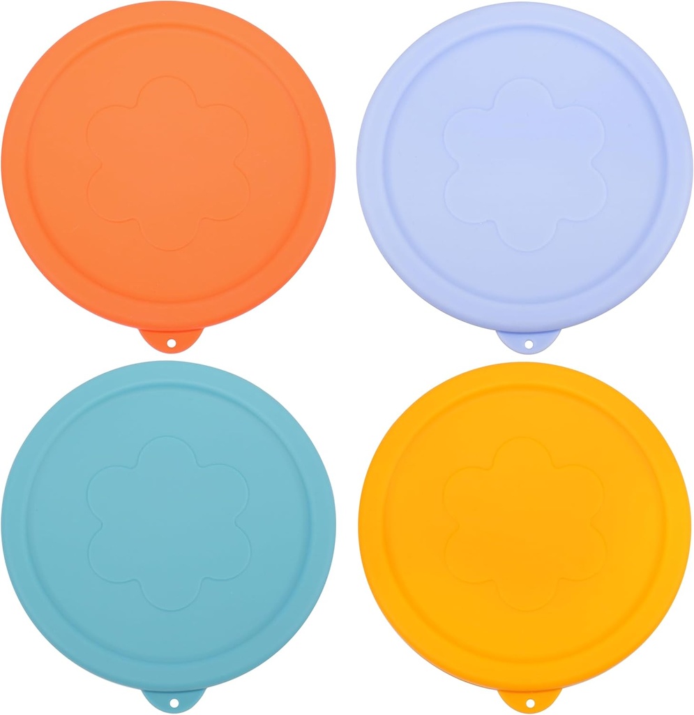 4 Cup Silicone Replacement Lids Storage Cover for Anchor Hocking Glass Bowls (Container not Included) 4 Pack Microwave, Dishwasher and Freezer Safe