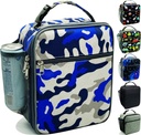 Kulle Kids Lunch Box,Insulated Lunch Box for Boys and Girls,Freezable Lunchbox, Lunch Bag kids Reusable Lunch Boxes for School,Work,Outdoor(Camo)