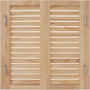 Swinging Door Cafe Doors, 35.4" Wx35.4 H Wooden Half Saloon Door with 4 Metal Hinges, Double Entrance Partition for Kitchen Cellar Bar Barn Porch, Wood Color