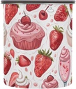 ALAZA Strawberry Ice Cream Airtight Coffee Bean Canister 30oz Food Storage Containers with Lids For Gournd, Tea, Sugar, Flour, Rice, Cereal, Candy Cookie Jar