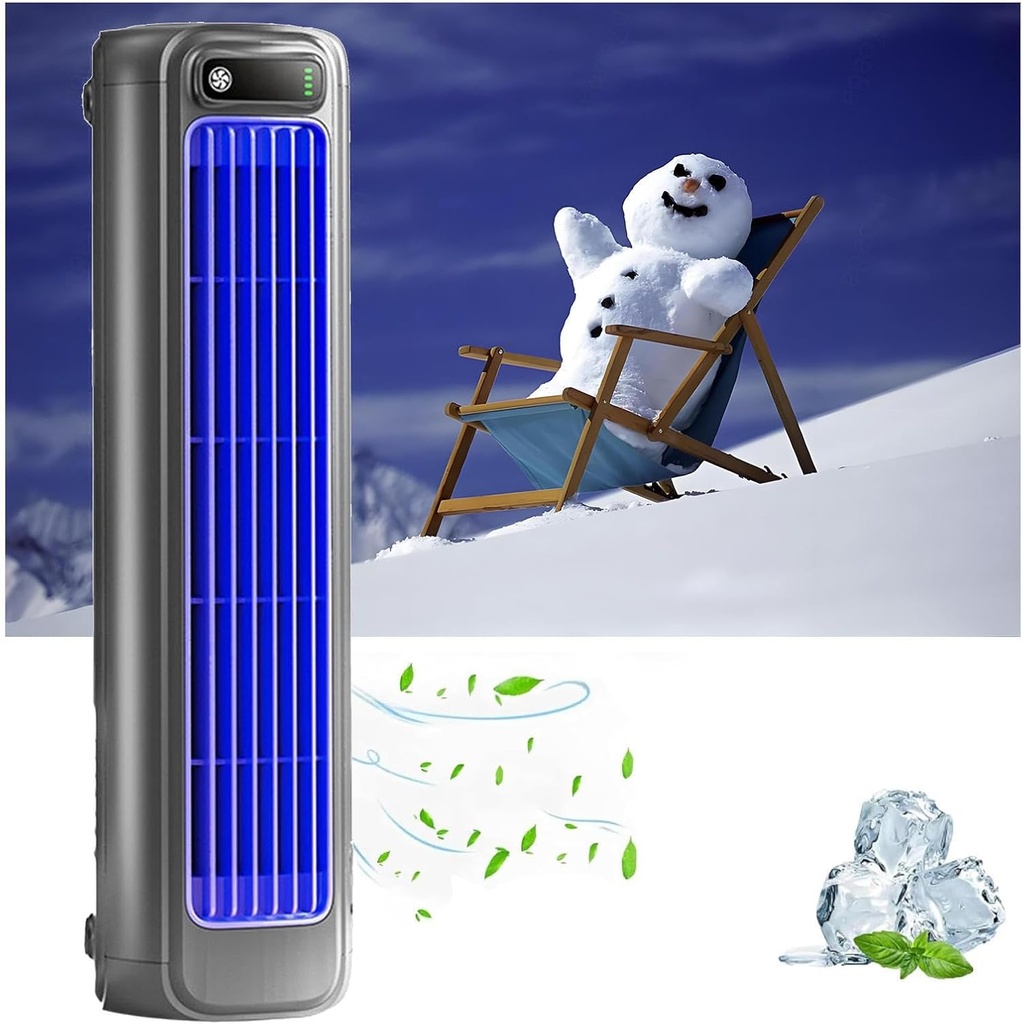 Serum Cooling Ace, Portable Rechargeable Air Conditioner Quiet, 3 Speeds, Room Air Conditioners Portable Windowless USB Charging, 24h Long-Lasting Battery Life -0203,darkgray-25