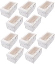 Cabilock 10Pcs Cupcake Packaging Boxes with Window Food Grade Paper Cupcake Containers for Baking Goods