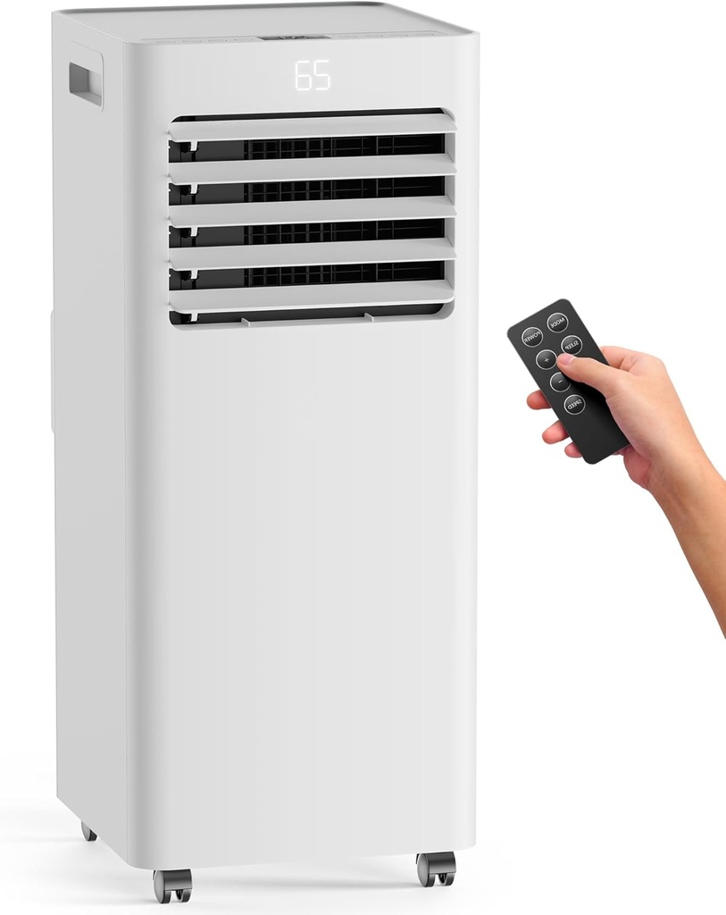 8,000 BTU Portable Air Conditioner for Rooms Up to 350 Sq.Ft | 3-in-1 AC Unit with Remote Control & Installation Kit