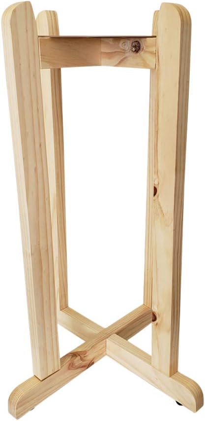 27" Wood Painted Water Crock Dispenser Floor Stand - Natural Color
