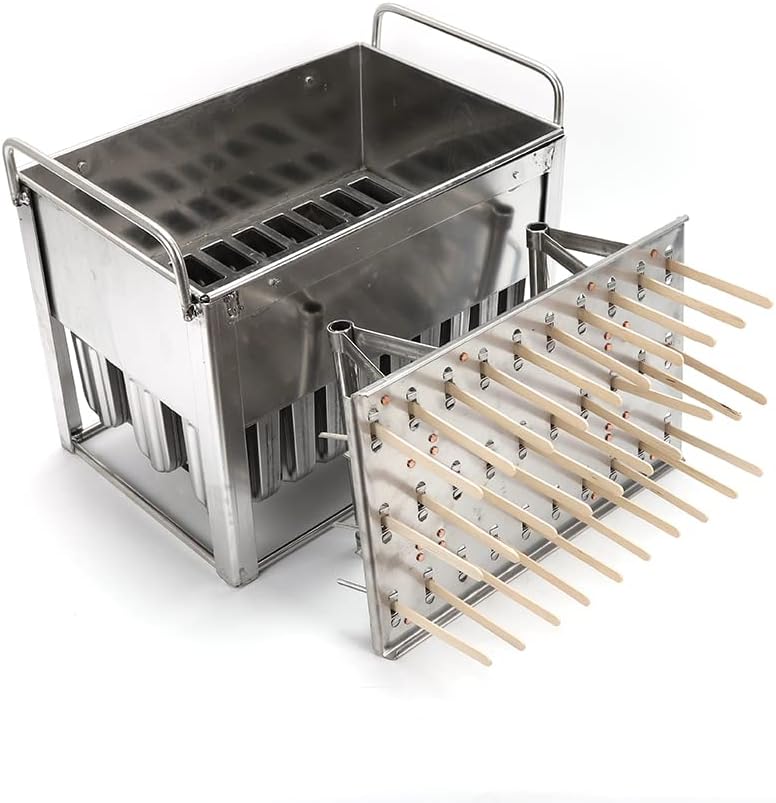 30Pcs Stainless Steel ice pop Molds, Metal Ice Pop Molds with ice pop Sticks, Commercial Ice Lolly ice pops Molds Ice Cream Maker Mould Stick Holder, Single Cup Capacity 85g