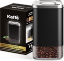 Kaffe Glass Coffee Canister (12oz) w/Airtight Lid - Click to Release Seal - BPA Free Glass & Stainless Steel - Elegant Kitchen Storage Container for Coffee, Nuts, Rice, Flour, Sugar, Tea, Cereal