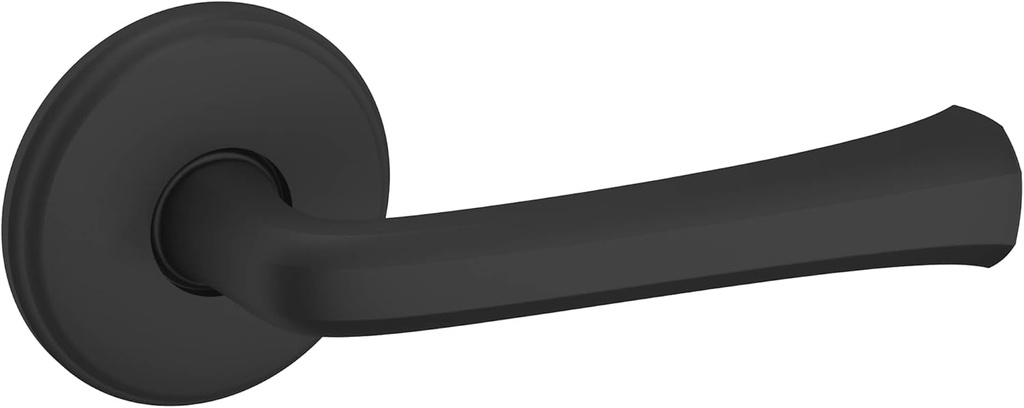 Baldwin 5112.Pass 5112 Passage Door Lever Set with 5075 Rose from The Estate Collection - Satin Black