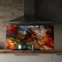 Roggmard Backsplash for Kitchen Wall, Behind Stove Wall Protector, Mosaic Tempered Glass Splashback Tile, Splash Guard for Bathroom Sink