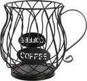 ZEAYEA Coffee Pod Holder, Coffee Capsule Basket for Counter Table Bar, Metal Espresso Pod Keeper Storage for Home Cafe Hotel, Black