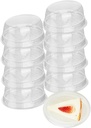 Restaurantware Thermo Tek 8.5 Ounce Cake Slice Containers 100 Disposable Individual Pie Slice Containers - With Lids Oval Clear Plastic Pie Slice Boxes For Pastries or Cheesecakes