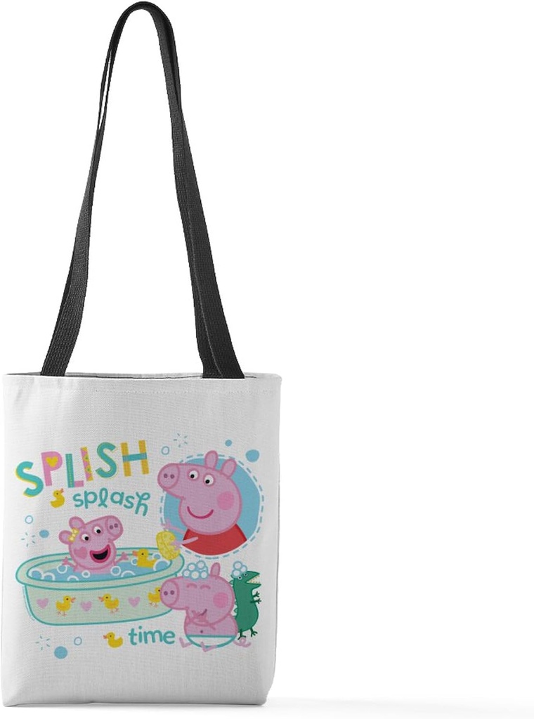 CafePress Peppa Pig: Splish Splash 13"x13" Reusable Grocery Shopping Sling Tote Bag