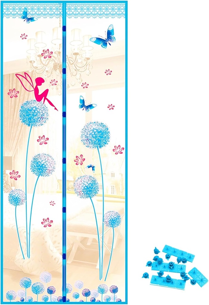 Door Mesh Screen with Magnet, Fly Hanging Temporary Magic Patio Heavy Duty Front Back Screen Magnetic Closure, Portable French Net for Door to Keep Bugs Out Doorway Curtain 35x83 in