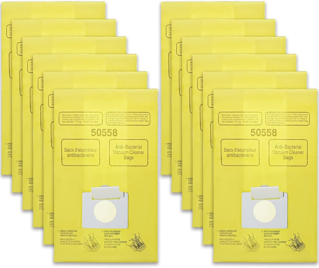 Vacuum Bags Replacement for Kenmore Canister C/Q 5055 50555 50557 50558 and Pana·sonic Type C-5 C-18 Vacuums - Premium Vacuum Cleaner Dust Bag - 12 Pack