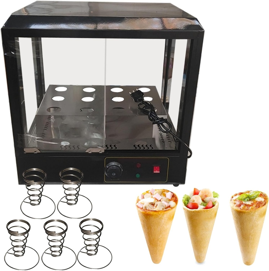 pizza cone machine 4 cone maker machine temperature adjustable pizza cone forming machine ice cream cone machine for pizza shop with oven,display warmer (display warmer, 220V/50HZ)