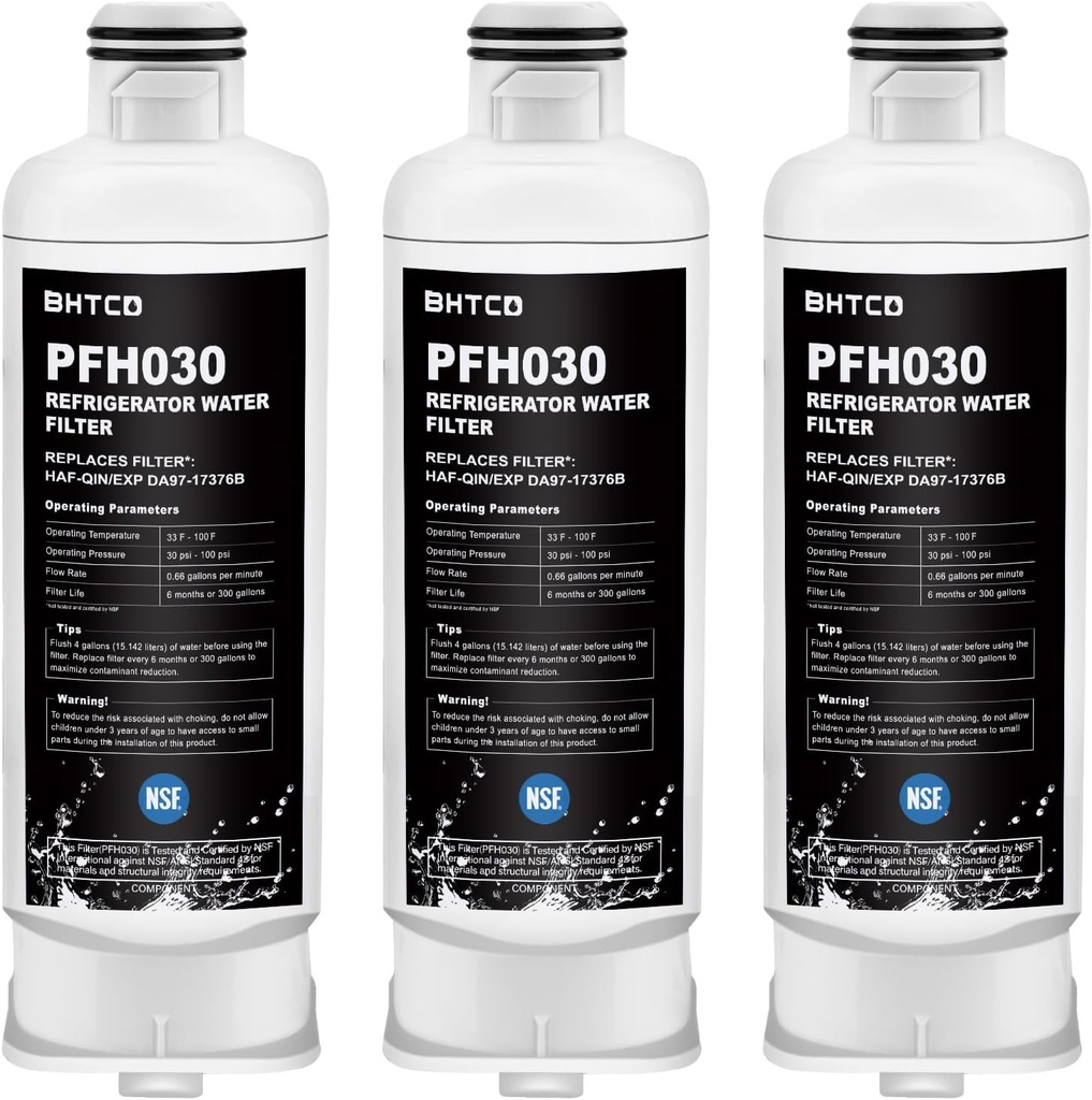 For Samsung RF28R6201SR/ RF28R6241SR/ RF25C5551SR Water Filter RF23B7671SR/ RF32CG5400SR/ RS27T5561SR(/AA) Model Refrigerator Replacement Filters (3 Pcs).