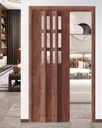 Interior Accordion Doors Internal Accordion Door, Folding Sliding PVC & Acrylic Concertina Doors, Bathroom/Kitchen/Living Room/Bedroom Waterproof(Brown,26x40in(66x101cm))