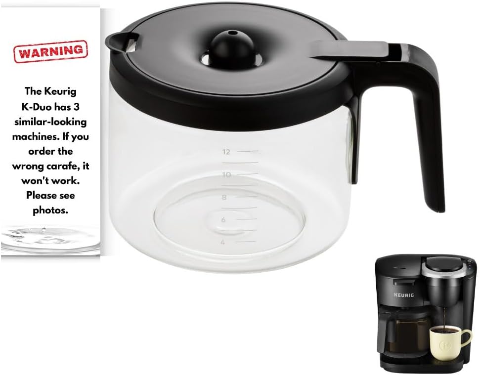 Replacement 12-Cup Coffee Pot Carafe for Keurig K-Duo Essentials & K-Duo Essentials Hot & Cold Brewer Models (K-Duo ESSENTIALS)