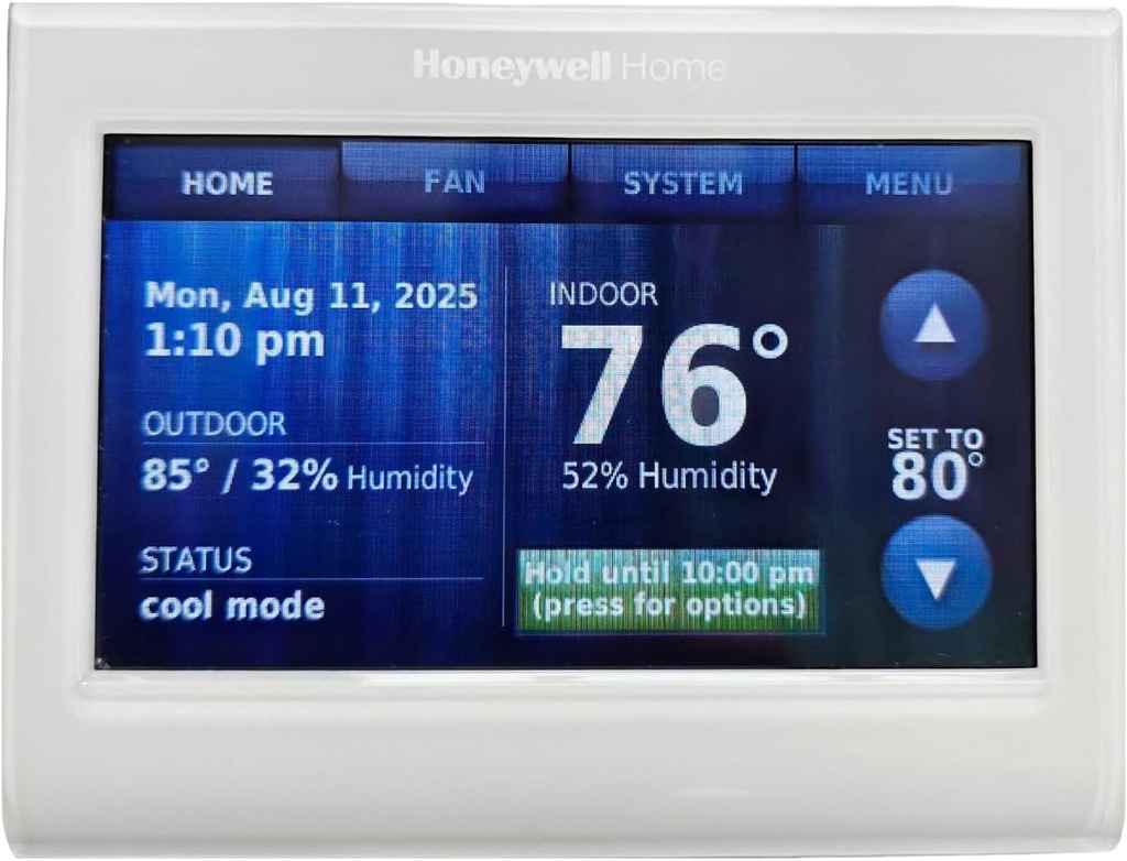 Honeywell TH9320WF5003 Wi-Fi 9000 Color Touch Screen Programmable Thermostat, 3.5 x 4.5 Inch, White, 'Requires C Wire"