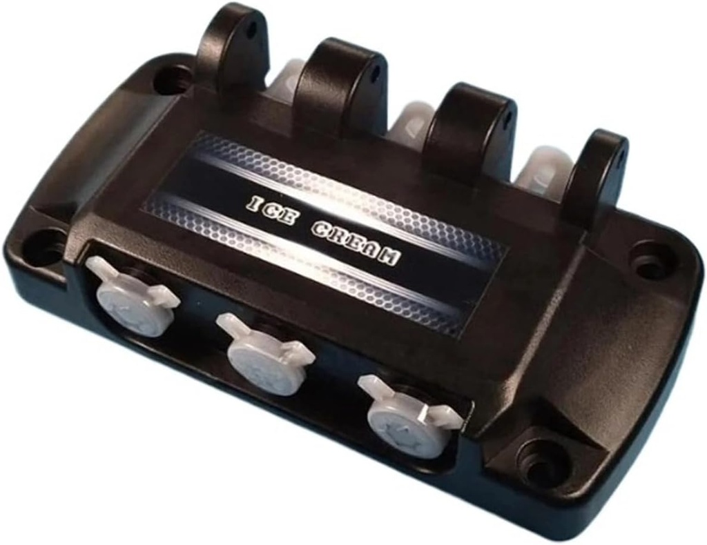 1 Set Block Front Panel 3 Nozzles Valve Door For Soft Serve Ice Cream Machines,Compatible With YKF Fitting With 3 Modling Caps 3 Valve Rods