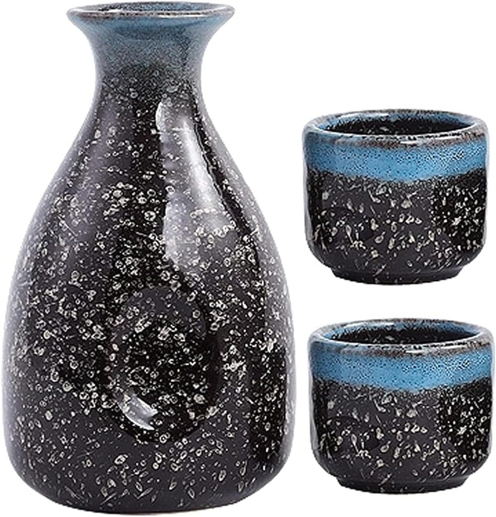 Ceramic Retro Classic Wine Glass Set Japanese Style Porcelain Sake Wine Set Japanese Concise Sake Set Cups Bowl