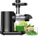 COSTWAY Slow Masticating Juicer Extractor with 95% of Juice Yield, Quiet Copper Motor, Reserve Function, Additional Brush, Juice Cup, Easy Clean Cold Press Juicer for Vegetables and Fruits (Black)