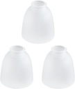 3-Pack White Frosted Glass Shade Replacements, Ceiling Fan Light Covers Glass Globes Lampshades for Chandelier Vanity Lights Wall Sconces Pendant Light, 1.61" Fitter Size, 5" high x 4.7" diameter