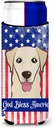 Caroline's Treasures "God Bless American Flag with Golden Retriever Michelob Ultra Koozies for Slim Cans, Multicolor