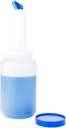 Restaurantware-2.5 Quart Juice Pourer Bottle, 1 Leak-Resistant Store And Pour Container - Dispensing Lid, Storage Lid, Blue Plastic Juice Bar Container, Dishwashable, For Pouring And Storing Drinks