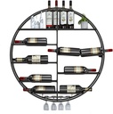 Wine Rack Wall Mounted Round Wine Racks Counter Floating Shelves Wine Bottle and Glass Rack Goblet Stemware Holder, Bar Wine Cellar Kitchen Wine Storage Display Shelves ( Color : Dolphin Waves , Size