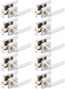 Gobrico 10 Pack Square Satin Nickel Privacy Door Locksets,Interior Door Levers for Bed/Bath,Thumb-Turn Button Inside,Used on Left/Right-Handed Doors