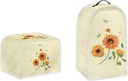 doginthehole Sunflower Butterfly Toaster Cover and Blender Dust Cover Sets of 2, Kitchen Small Appliance Cover with Top Handle, Universal Bread Toaster Oven Cloth Cover Food Processor Dust Cover
